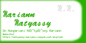 mariann matyassy business card